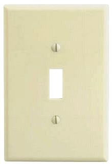 LEVITON Leviton 86101 1-Gang Smooth Ivory Thermoset Device Mount Oversize Toggle Switch Wallplate
