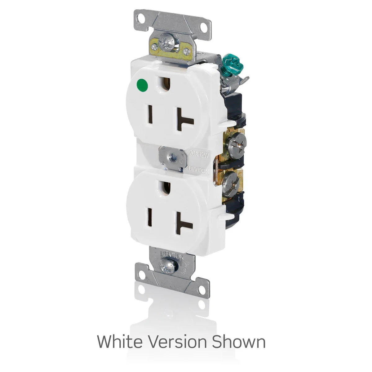 LEVITON Leviton 8300-HT Straight Blade Receptacle 125 V 20 A 2 Poles 3 Wires Light Almond
