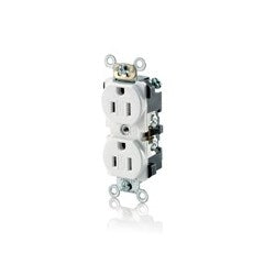 LEVITON Leviton TBR15-W 15 Amp 125 Volt NEMA 5-15R 2P 3W Tamper Resistant Duplex Receptacle