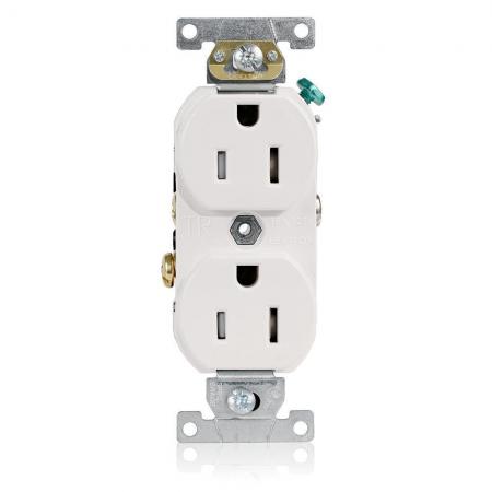 LEVITON Leviton TBR15-W 15 Amp 125 Volt NEMA 5-15R 2P 3W Tamper Resistant Duplex Receptacle