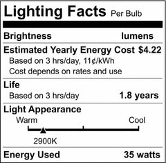 SATCO S1959 35W MR16 Dimmable Halogen Light Bulb with GX5.3 Base