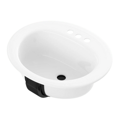 Bootz Industries 021-2445-00 Bootz Azalea 17 Inch x 20 Inch x 6-1/2 Inch Oval Steel Self-Rimming Bathroom Sink, White