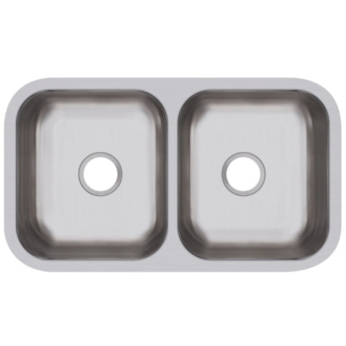ELKAY Elkay DCFU3118 Elkay 31-3/4 inch L x 18-1/4 inch W x 8 inch D 18 ga 300 Stainless Steel 2-Bowl Undermount Kitchen Sink