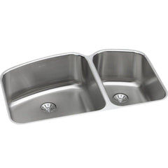 ELKAY Elkay ELUH31229RPD Lustertone Classic Stainless Steel Double Bowl Undermount Kitchen Sink 32-3/4 x 21 x 9