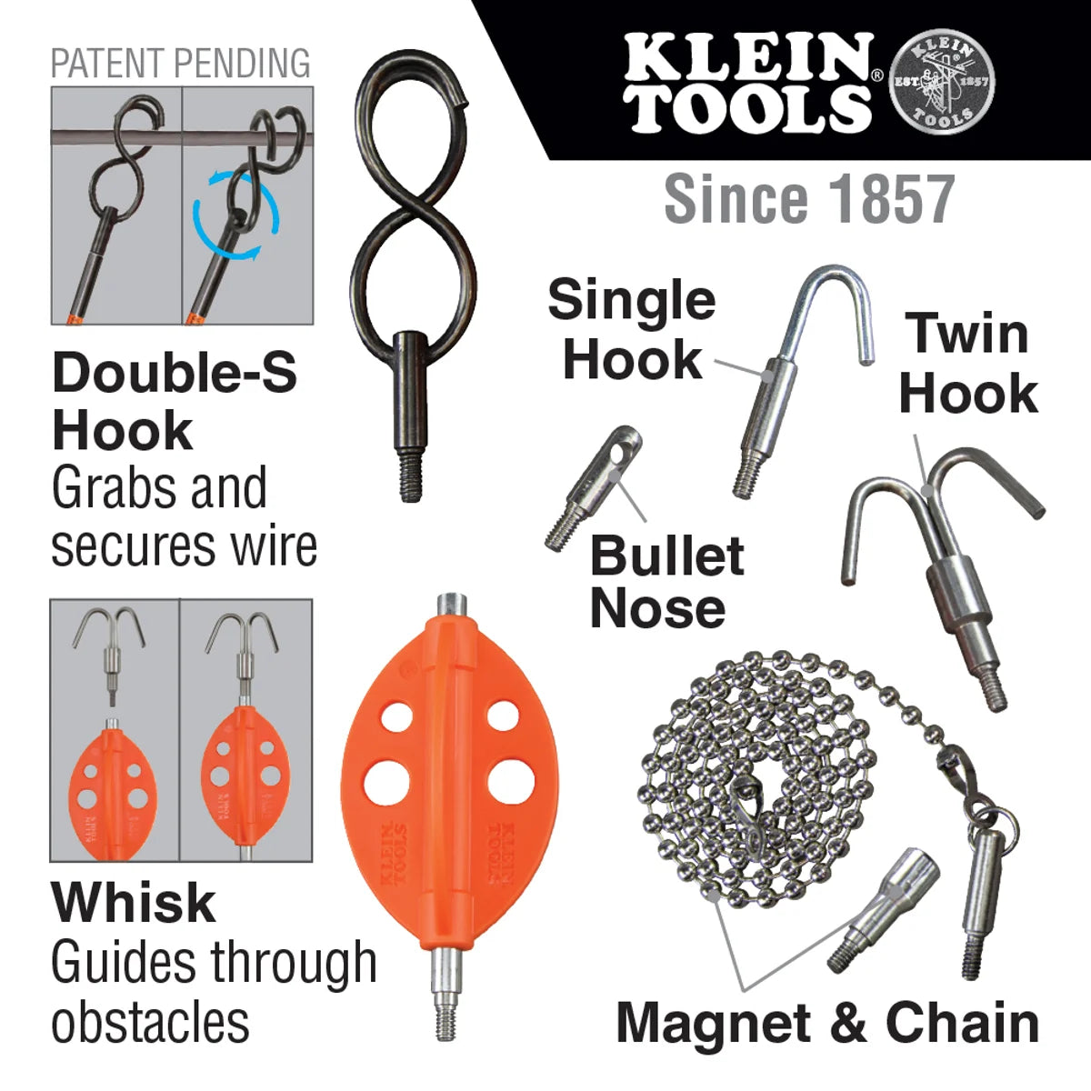 KLEIN TOOLS Klein Tools 56511 Fish Rod Attachment Set 7-Piece
