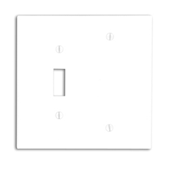 LEVITON Leviton 80506-I 2-Gang Smooth Ivory Thermoset Box Mount Midway Combination Wallplate