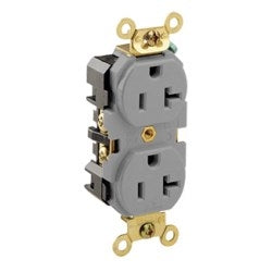 LEVITON Leviton 5362-GY 20 Amp 125 Volt Industrial Heavy Duty Grade Straight Blade Self Grounding