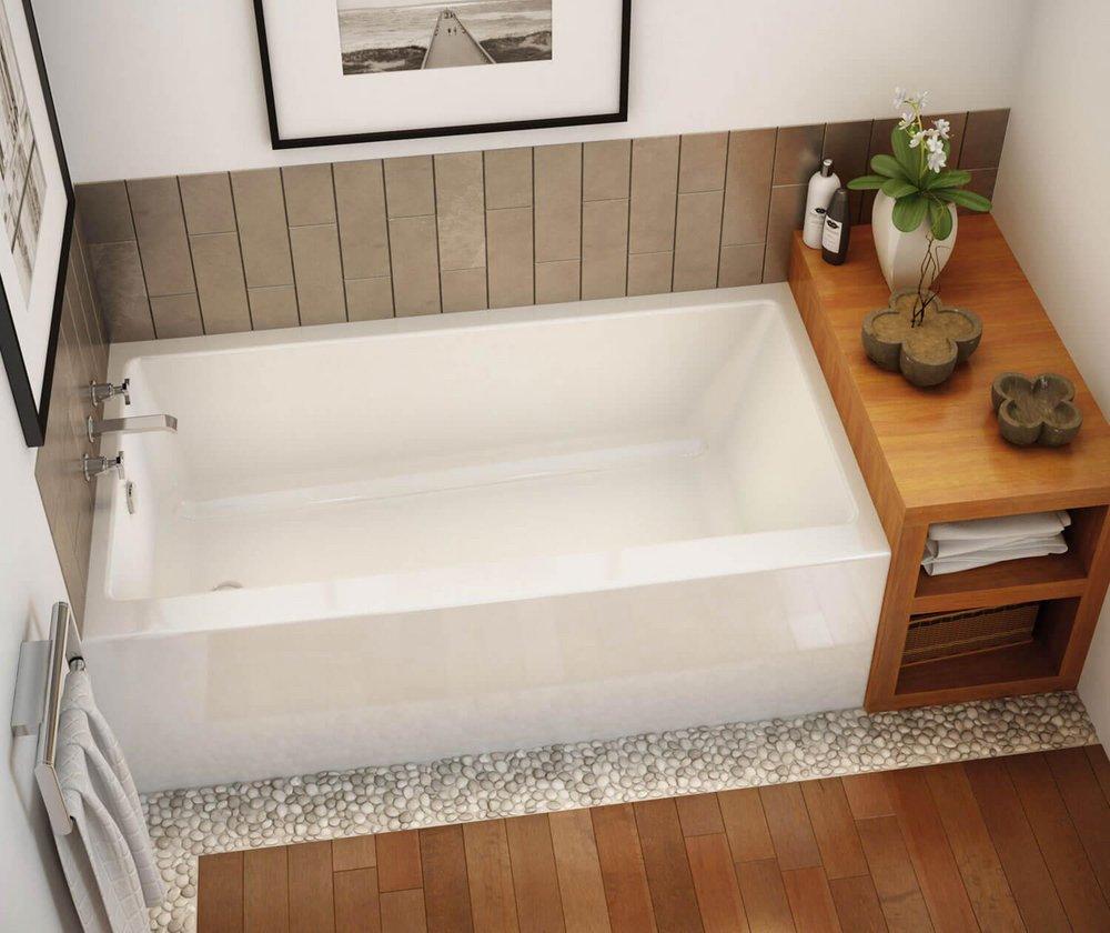 MAAX MAAX 105815-R-000-001 Rubix 59-3/4 in. x 30 in. Soaker Alcove Bathtub with Right Drain