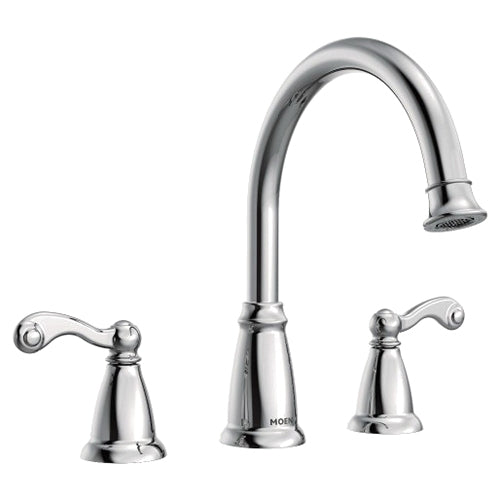 MOEN Moen T624 Traditional Two Handle Roman Tub Faucet in Polished Chrome (Trim Only)