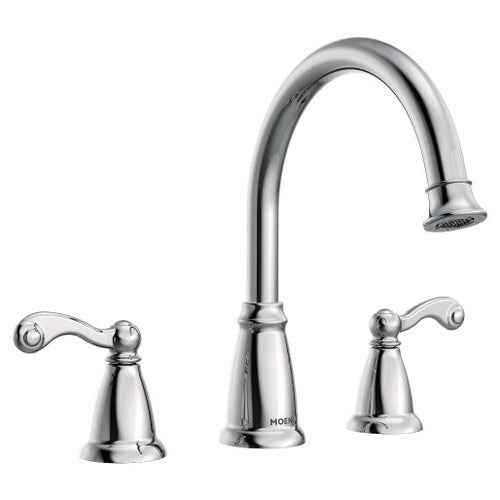 MOEN Moen T624 Traditional Two Handle Roman Tub Faucet in Polished Chrome (Trim Only)