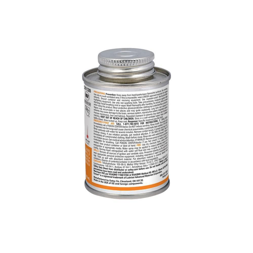 OATEY Oatey 31128 4 oz Plastic Orange Pipe Cement