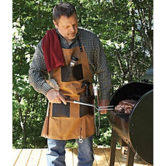 Pit Boss 67285 Canvas/Leather Heavy-Duty Grilling Apron, Brown