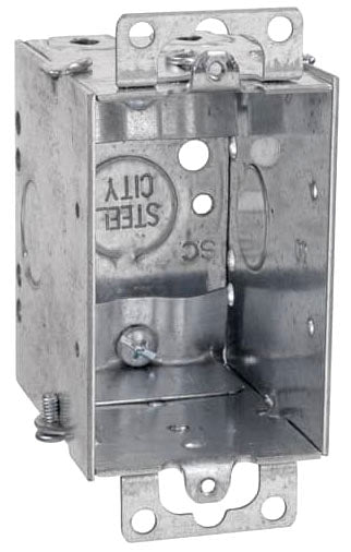 ABB ABB CWN-25 Steel City CWN-25 14cu.in Gangable Steel Switch Box with Ears and Clamp