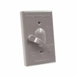 HUBBELL Hubbell 5121-0 RACO 1G Vertical WP Cover Toggle SP 15A -Gray