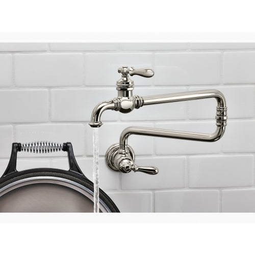 KOHLER Kohler K-99270-SN Artifacts Wall Mount Pot Filler Kitchen Sink Faucet 3.2 gpm
