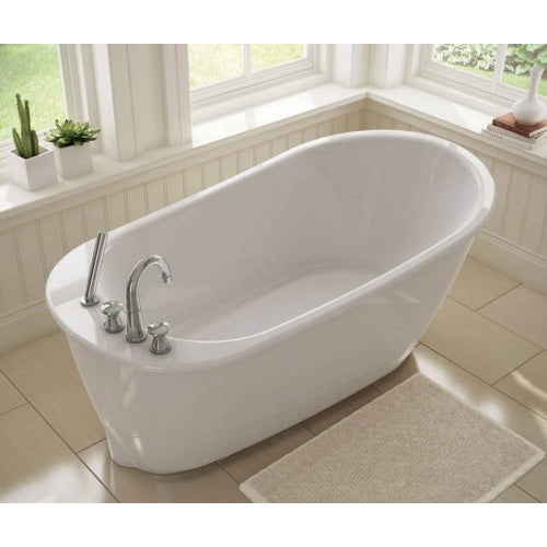 MAAX MAAX 105797-000-002 Sax 60 Inch x 32 Inch x 24 Inch Acrylx Freestanding Soaking Bathtub, End Drain, White