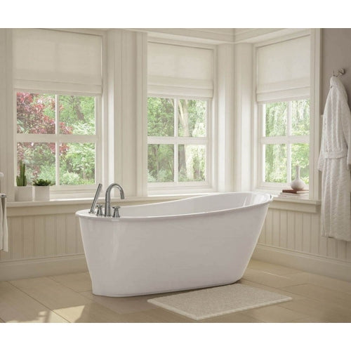 MAAX MAAX 105797-000-002 Sax 60 Inch x 32 Inch x 24 Inch Acrylx Freestanding Soaking Bathtub, End Drain, White