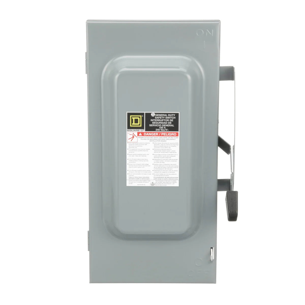 SCHNEIDER ELECTRIC Square D D223N Safety Switch Fusible 100A 2P NEMA-1 240V , Single Throw