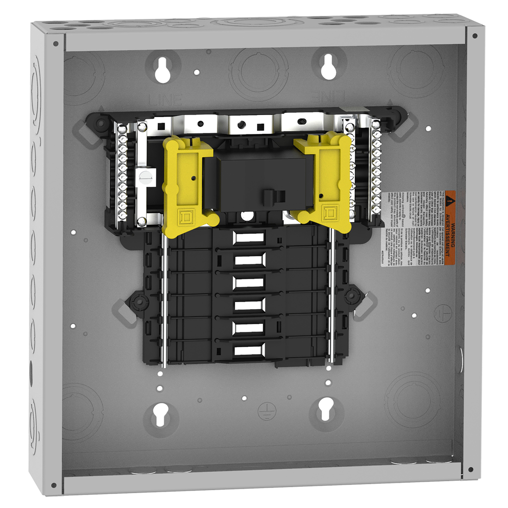 SCHNEIDER ELECTRIC Square D QO112M100P Load Center 100A 120/240V 1 Phase Convertible Main Breaker 12 Spaces 24 Circuits