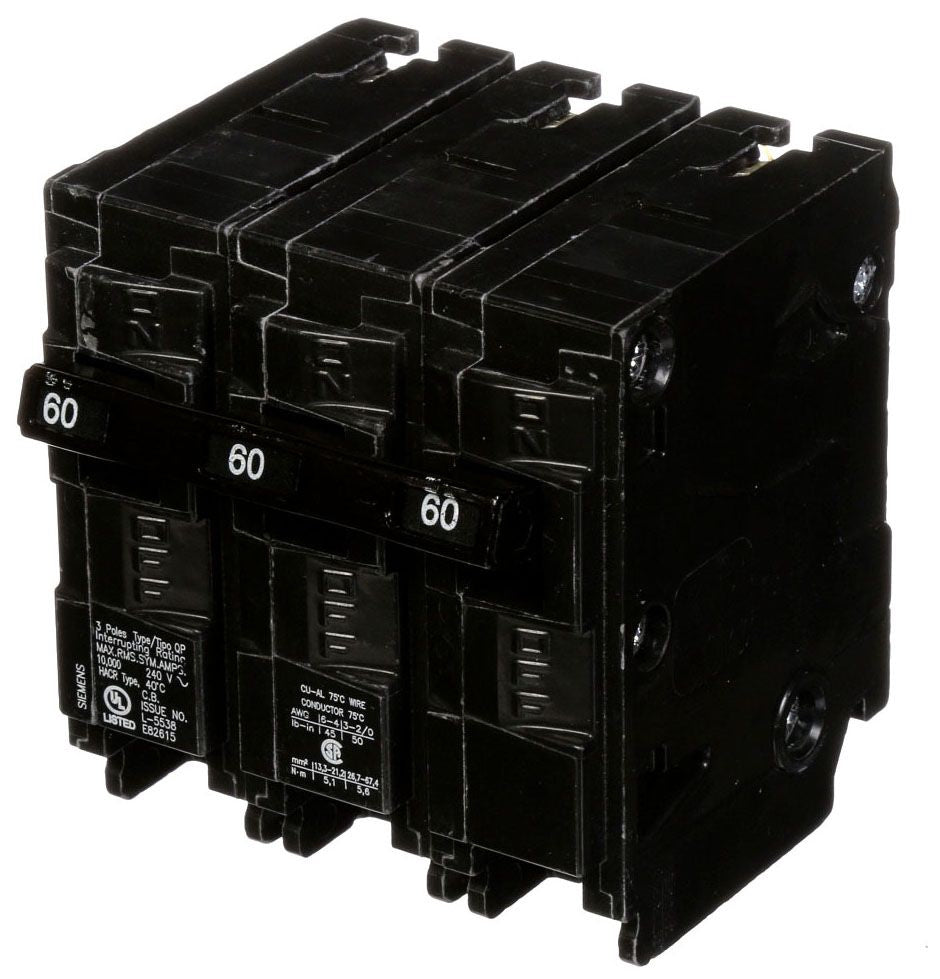 SIEMENS Siemens Q360 Breaker 60 Amp 3-Pole 240 Volt Circuit Breaker