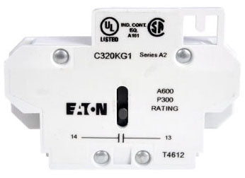 EATON Eaton C320KG1 1NO Side Mount Auxiliary Contact 600VAC 10A