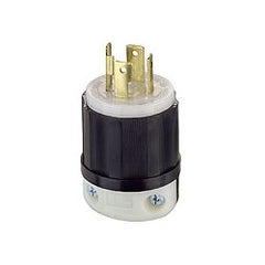 LEVITON Leviton 2711 Locking Plug, Grounding, 125/250 VAC, 30 Amp, 3 Poles, 4 Wires, Black/White