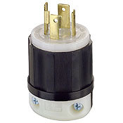LEVITON Leviton 2711 Locking Plug, Grounding, 125/250 VAC, 30 Amp, 3 Poles, 4 Wires, Black/White