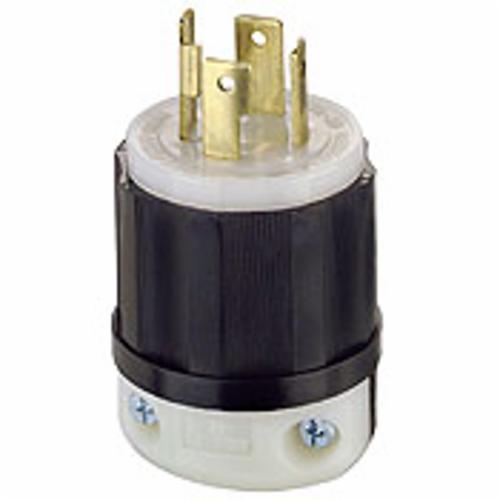 LEVITON Leviton 2711 Locking Plug, Grounding, 125/250 VAC, 30 Amp, 3 Poles, 4 Wires, Black/White