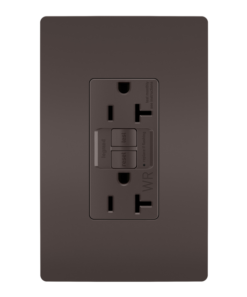 LEGRAND Pass & Seymour 2097TRWR Self-Test GFCI 20A 125V Weather-Resistant Brown