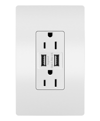 LEGRAND Pass & Seymour TM826USBW Combination USB Charger & Duplex Receptacle Device, White