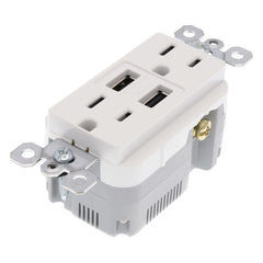 LEGRAND Pass & Seymour TM826USBW Combination USB Charger & Duplex Receptacle Device, White