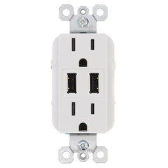 LEGRAND Pass & Seymour TM826USBW Combination USB Charger & Duplex Receptacle Device, White