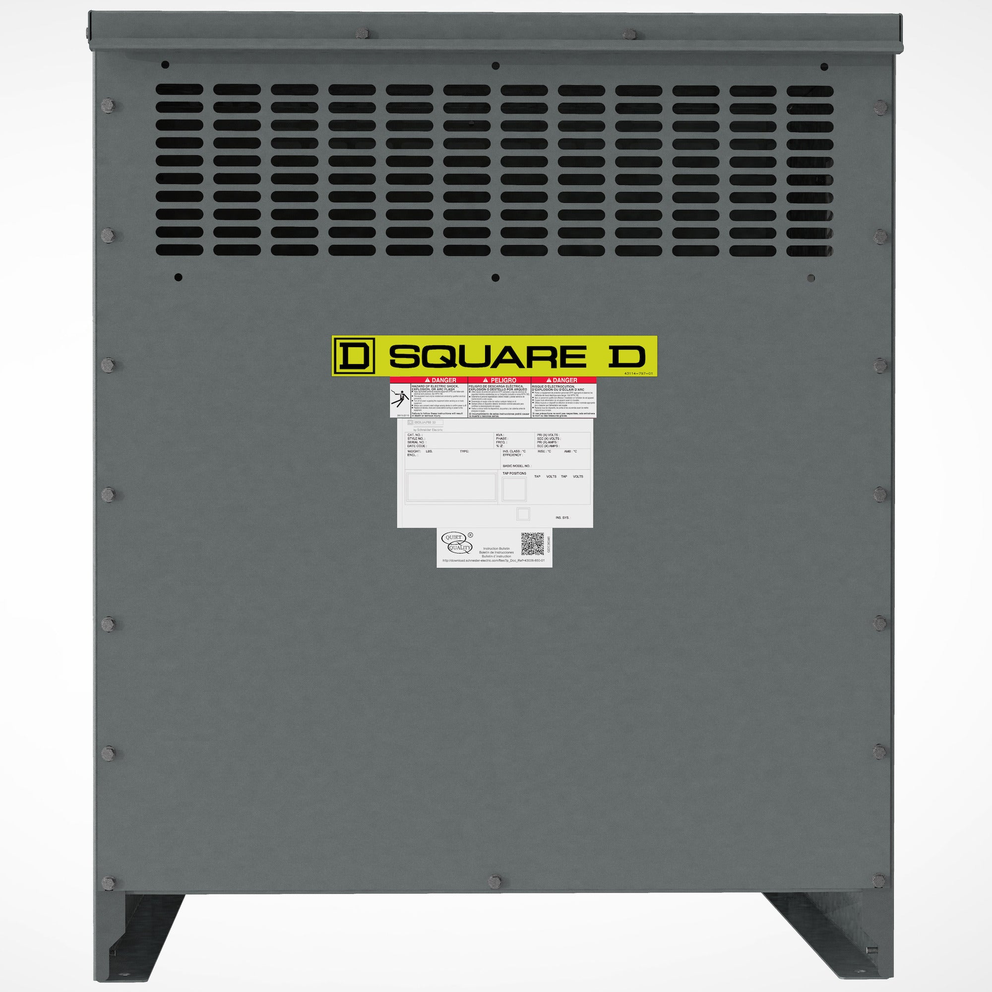 SCHNEIDER ELECTRIC Square D EXN112T3H SQD Transformer 112.5kVA 3 Phase 480V Delta Primary 208Y/120V Secondary