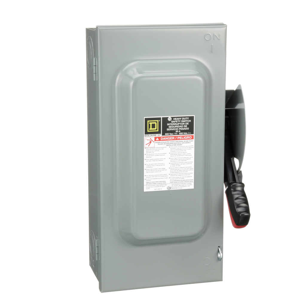 SCHNEIDER ELECTRIC Square D VH362 Heavy Duty Safety Switch 600V 60A 3-Pole Class H/J/K/R