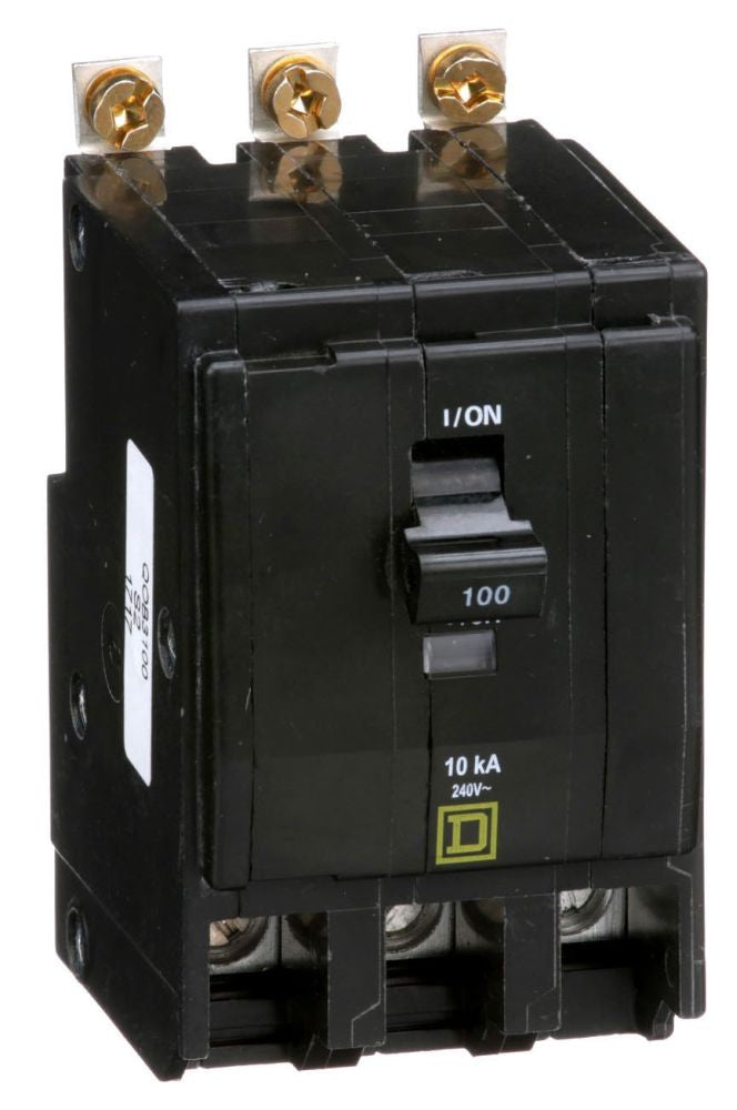 SCHNEIDER ELECTRIC Square D QOB3100 Miniature Circuit Breaker 100A 240V 3PH Bolt-On