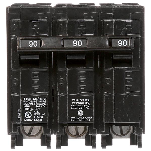 SIEMENS Siemens Q390 Breaker 90 Amp 3-Pole 240 Volt Circuit Breaker