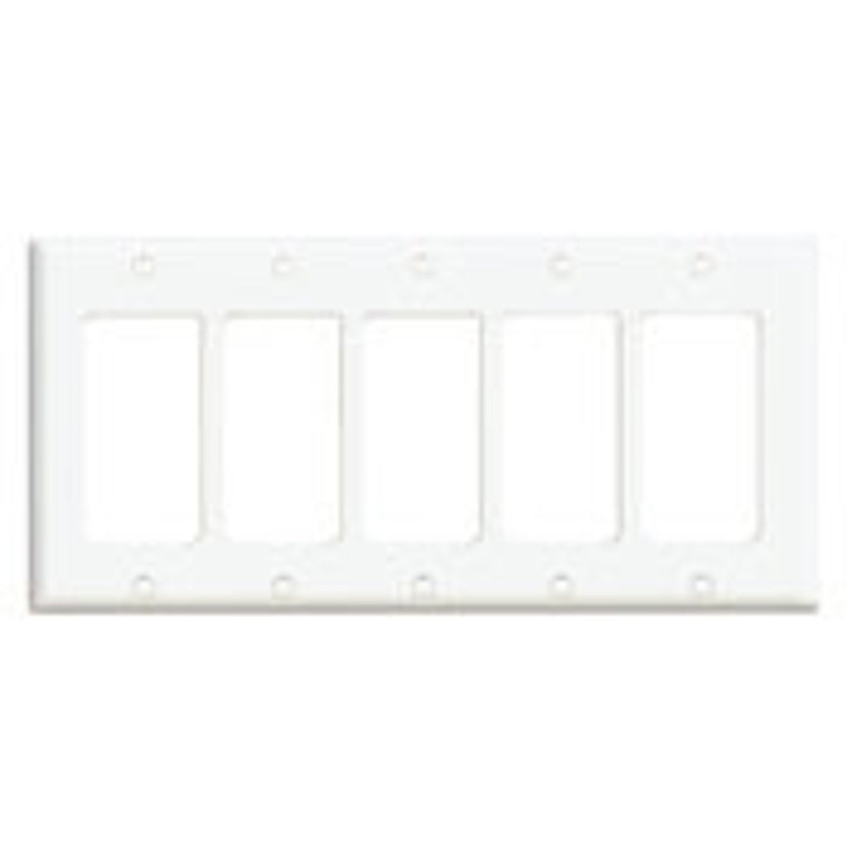 LEVITON Leviton 80423-T Decora 5-Gang Standard Size Wallplate Thermoset Light Almond