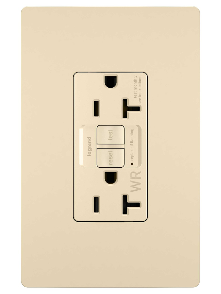 LEGRAND Pass & Seymour 2097TRWRI Self-Test Tamper-Resistant Weather-Resistant GFCI 20A 125V Ivory