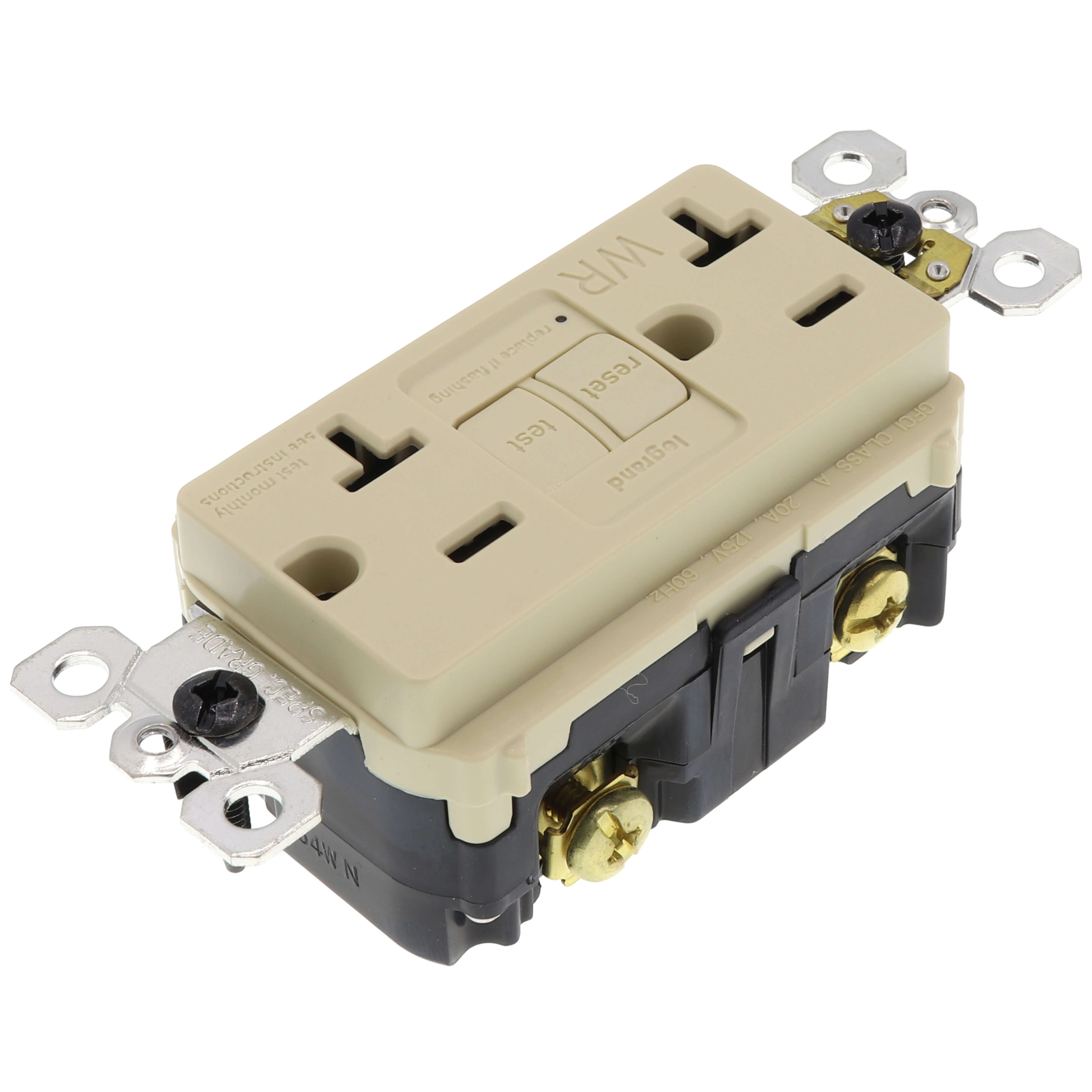 LEGRAND Pass & Seymour 2097TRWRI Self-Test Tamper-Resistant Weather-Resistant GFCI 20A 125V Ivory
