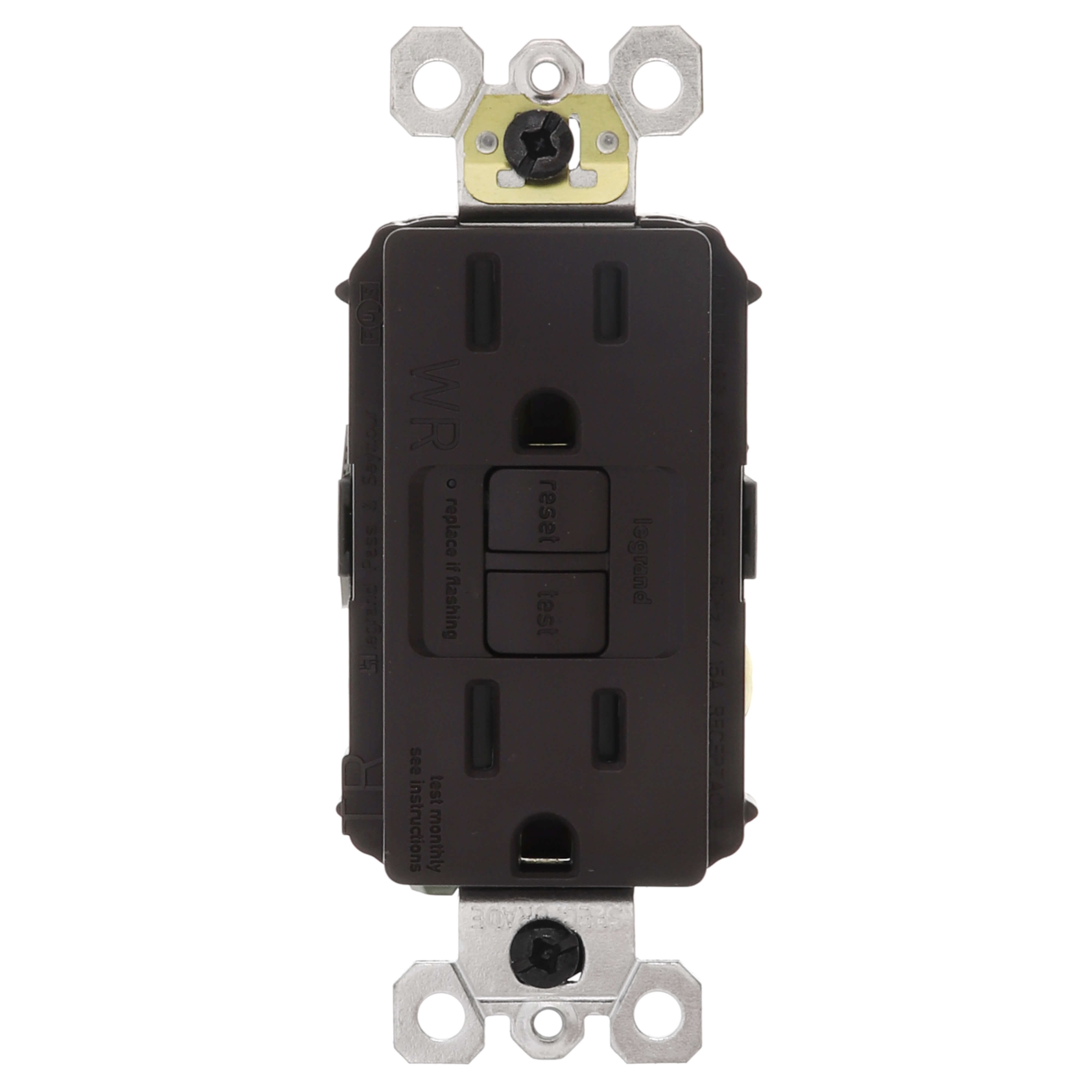 LEGRAND Pass & Seymour 1597TRWR Self-Test Tamper-Resistant GFCI Brown 15A 125V