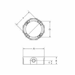 ABB ABB S-47 Red Dot S-47 1/2 Inch Round 5-Hole Outlet Box with Lug