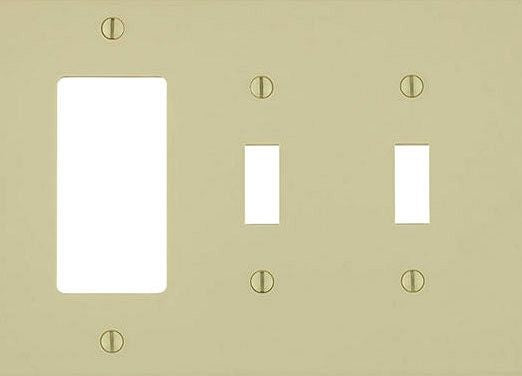 LEVITON Leviton PJ226-I Combination Wall Plate 3 Gang Midway Size Ivory
