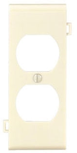 LEVITON Leviton PSC8-I Combination Sectional Duplex Receptacle Wallplate, 1 Gang, Thermoplastic Nylon, Ivory