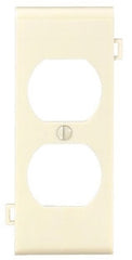 Leviton PSC8-I Combination Sectional Duplex Receptacle Wallplate, 1 Gang, Thermoplastic Nylon, Ivory