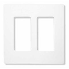 LUTRON Lutron CW-2-WH Claro 2-Gang Screwless Wall Plate, White