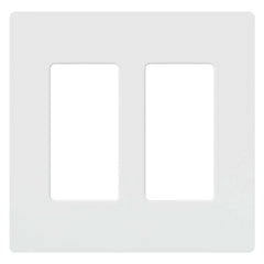 LUTRON Lutron CW-2-WH Claro 2-Gang Screwless Wall Plate, White