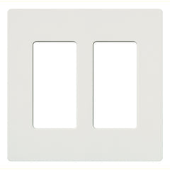 LUTRON Lutron CW-2-WH Claro 2-Gang Screwless Wall Plate, White