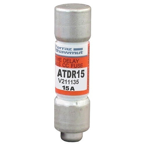 MERSEN Mersen ATDR15 Amp-Trap Midget Time Delay Fuses, 600V AC, 15A