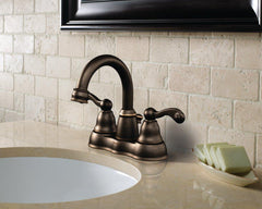 MOEN Moen WS84003BRB Traditional Two Handle Centerset Bathroom Sink Faucet in Mediterranean Bronze