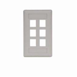 HUBBELL Hubbell IFP16OW 6 Port Face Plate Office White